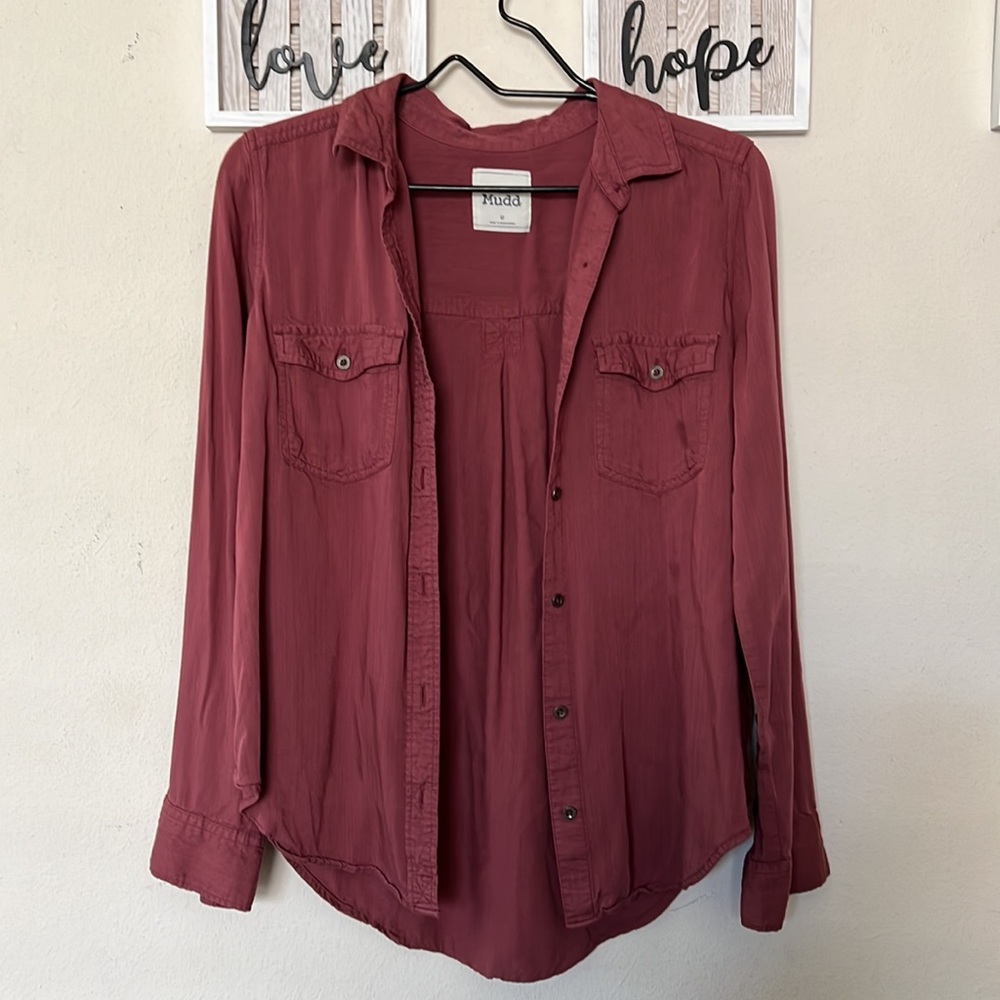 Mudd Maroon Button Down Shirt
